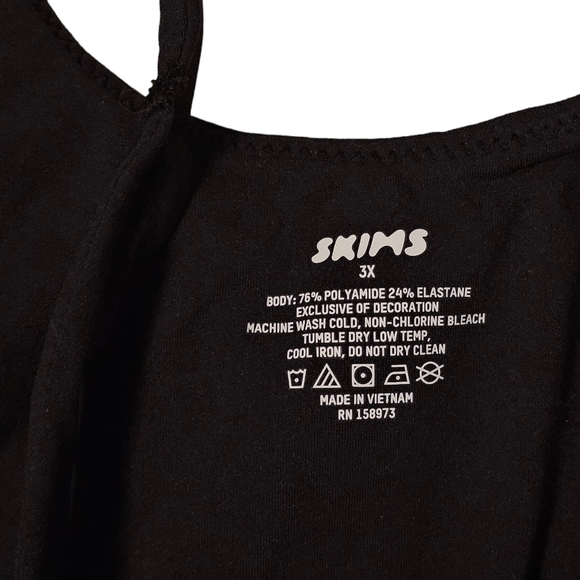 SKIMS FITS EVERYBODY SQUARE NECK ONYX BODYSUIT 3X - Picture 2 of 6